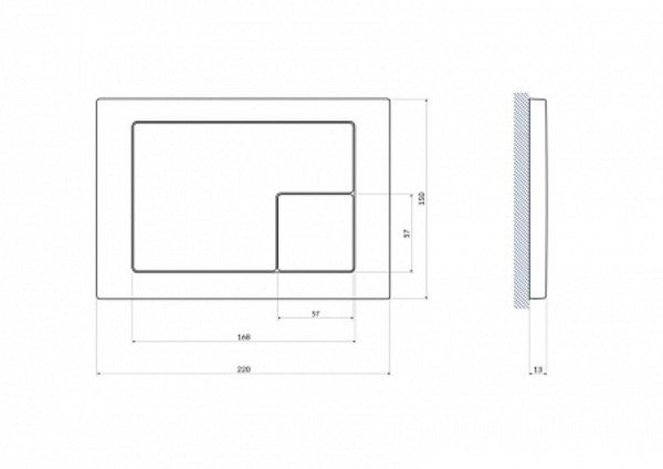 Кнопка Cersanit CORNER для LINK PRO/VECTOR/LINK/HI-TEC пластик белый. Фото 2