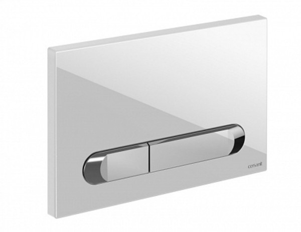 Кнопка Cersanit ESTETICA для LINK PRO/VECTOR/LINK/HI-TEC пластик белый с рамкой хром. Фото 1