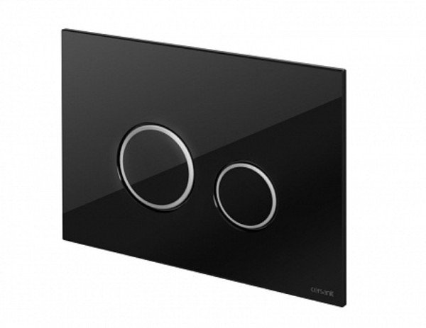 Кнопка Cersanit TWINS для LINK PRO/VECTOR/LINK/HI-TEC стекло черный. Фото 2