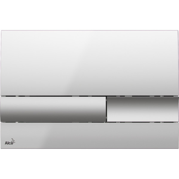 Кнопка смыва alcadrain M1740 24.7х1.9х16.5 для инсталляции, пластик, цвет Хром (M1741). Фото 1