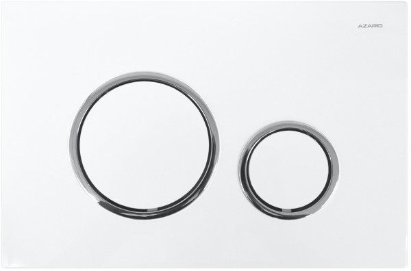 Кнопка смыва Azario 24.8х2.5х16.6 , пластик, цвет Белый/Хром (AZ82000045). Фото 1