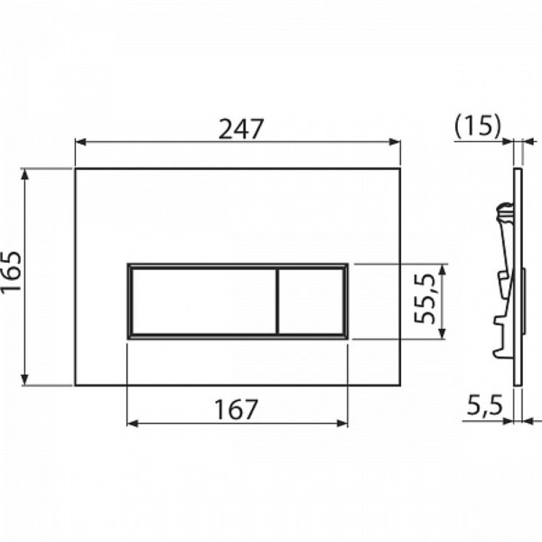 Кнопка управления для скрытых систем инсталляции, белый глянец, арт. M570. Фото 2