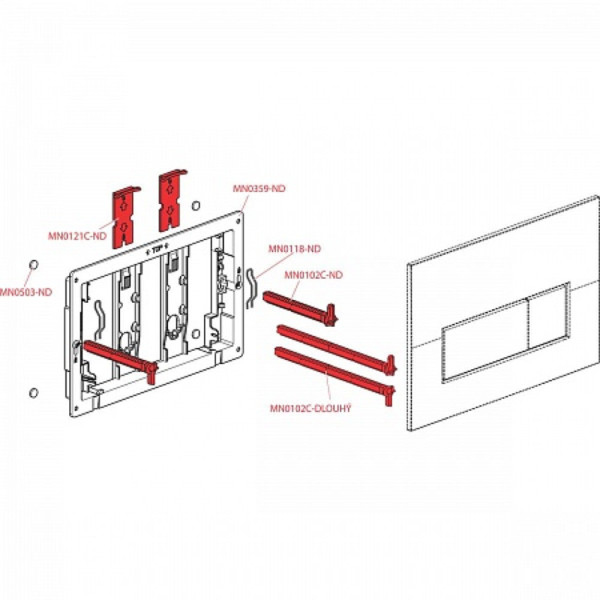 Кнопка управления для скрытых систем инсталляции, белый глянец, арт. M570. Фото 3