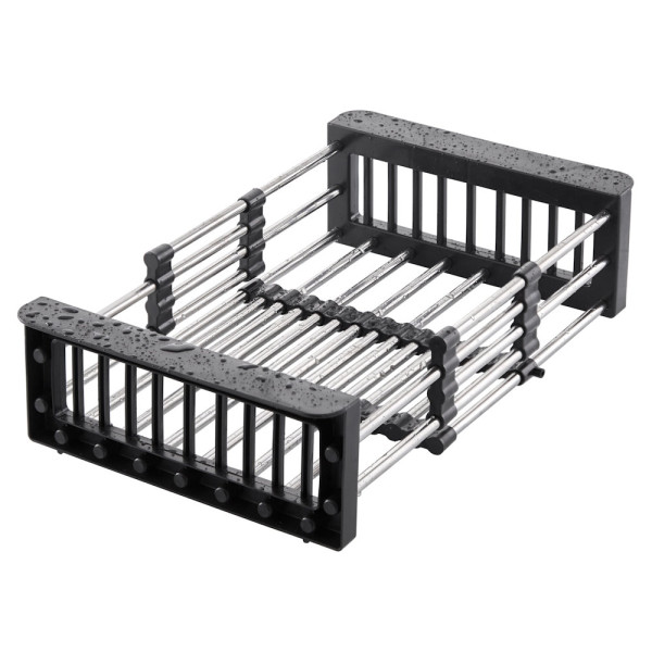 Коландер универсальный телескопический FASHUN A405, сатин/чёрный. Фото 1