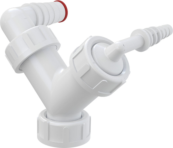 Колено для сифона Alcadrain с двумя штуцерами, белое (P149Z). Фото 1