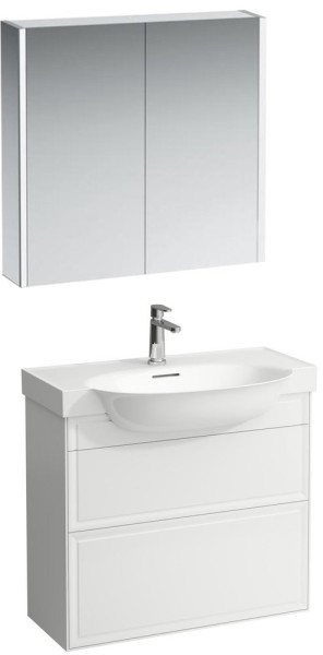 Комплект 8.1385.3.000.104.1 THE NEW CLASSIC Накладная раковина 600 x 480 x 75 мм + 4.0604.2.085.631.1 Тумба подв 2 ящ/выдв 780x320x670, белый. Фото 2