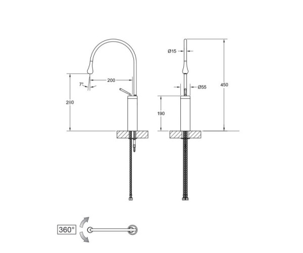 Комплект Bronze de Luxe: раковина Black Orchid 1395 со смесителем SCANDI 9015B. Фото 3
