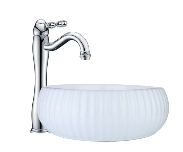 Комплект Bronze de Luxe: раковина Эмеральда 1382W со смесителем TIFFANY C912. Фото 1