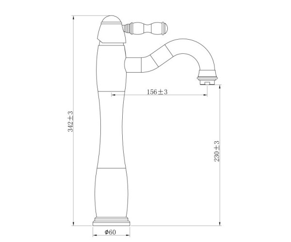 Комплект Bronze de Luxe: раковина Эмеральда 1382W со смесителем TIFFANY C912. Фото 3