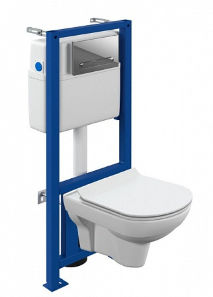 Комплект Cersanit CITY CO DPL EO slim инсталляция LINK PRO кнопка ESTETICA пластик хром глянцевый. Фото 2