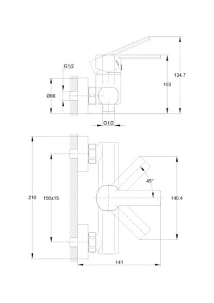Комплект Cersanit SMART 2 в 1: смеситель для душа SMART душевой гарнитур CARI. Фото 2