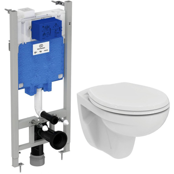 Комплект Ideal Standard Eurovit система инсталляции + унитаз с крышкой-сиденьем (RE881202). Фото 1