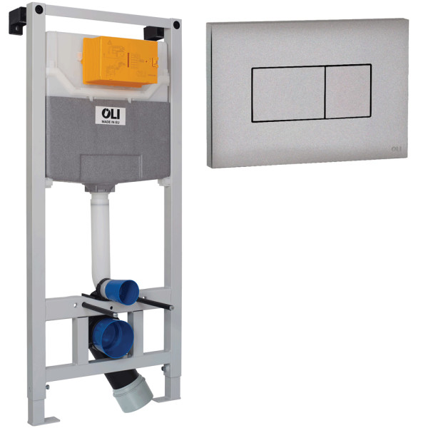 Комплект: Инсталляция OLI 120 ECO Sanitarblock pneumatic + Панель слива KARISMA, глянцевый хром. Фото 1