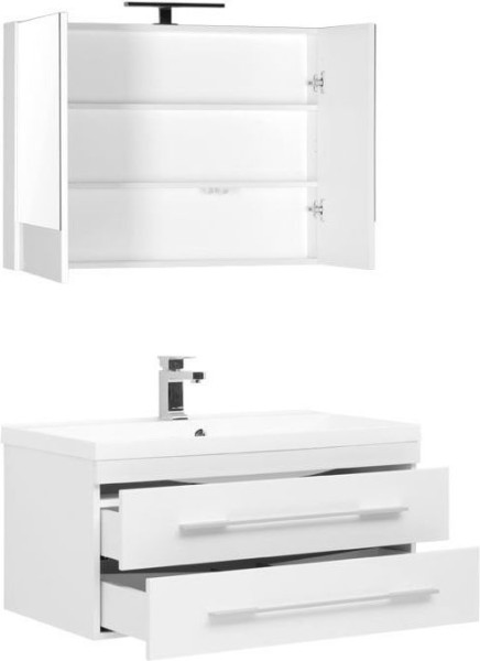Комплект мебели для ванной Aquanet Нота 90 белый (камерино). Фото 1