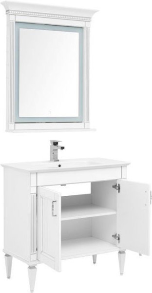 Комплект мебели для ванной Aquanet Селена 90 белый/серебро. Фото 1