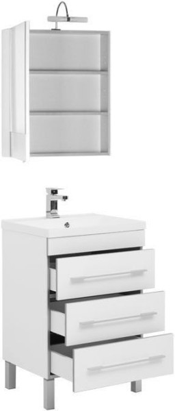 Комплект мебели для ванной Aquanet Верона 58 белый (напольный 3 ящика). Фото 1