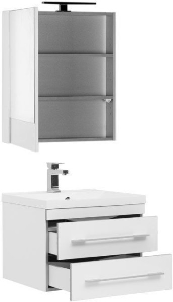 Комплект мебели для ванной Aquanet Верона NEW 58 белый (подвесной 2 ящика). Фото 1