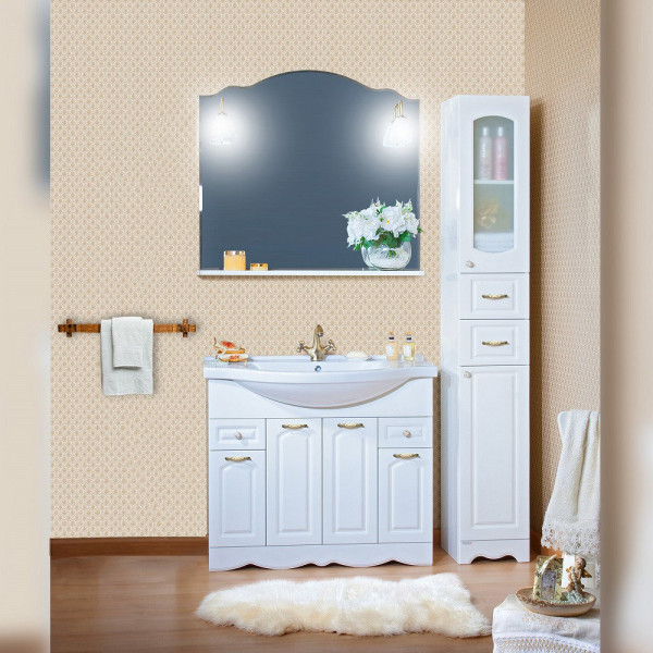 Комплект мебели для ванной Бриклаер АННА 100, белый. Фото 1