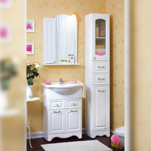 Комплект мебели для ванной Бриклаер АННА 60L, белый. Фото 1