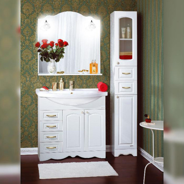 Комплект мебели для ванной Бриклаер АННА 90, белый. Фото 1