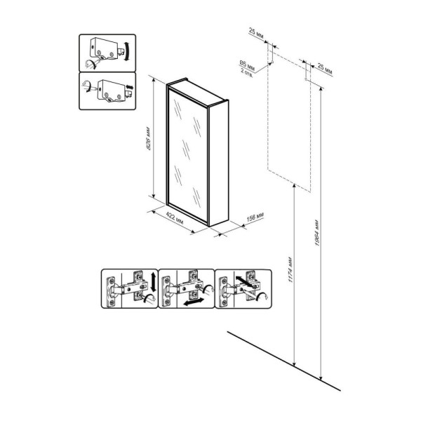 Комплект мебели для ванной Бриклаер БАЛИ 40, светлая лиственница/белый. Фото 3