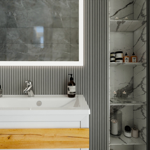 Комплект мебели для ванной Бриклаер БЕРЛИН 100BD, белый. Фото 5