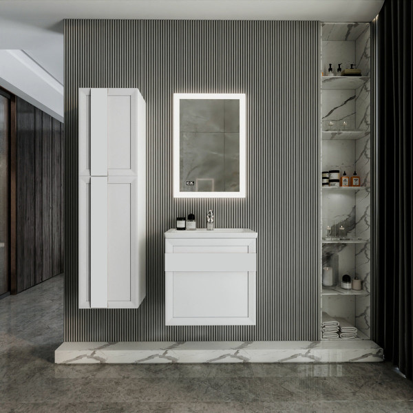 Комплект мебели для ванной Бриклаер БЕРЛИН 60BB, белый. Фото 1