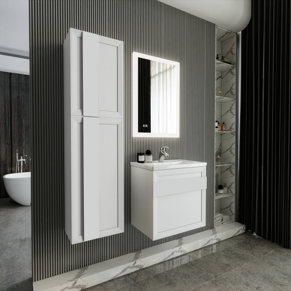 Комплект мебели для ванной Бриклаер БЕРЛИН 60BB, белый. Фото 5