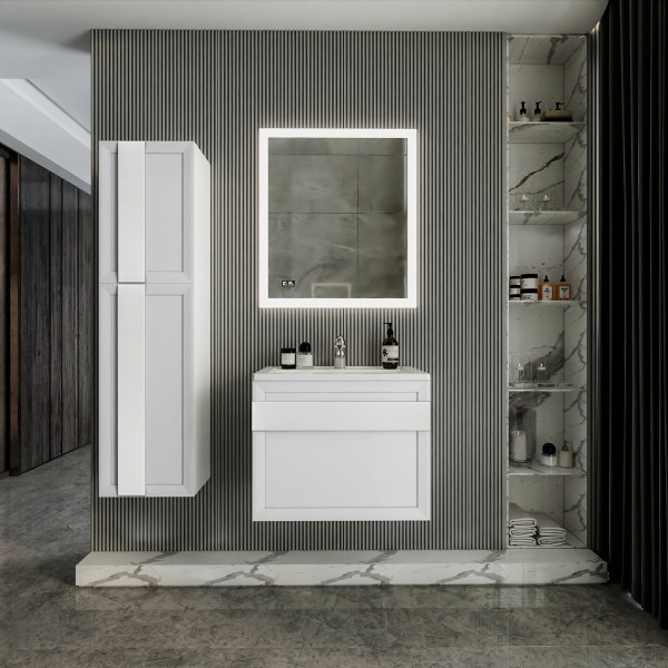 Комплект мебели для ванной Бриклаер БЕРЛИН 70BB, белый. Фото 1