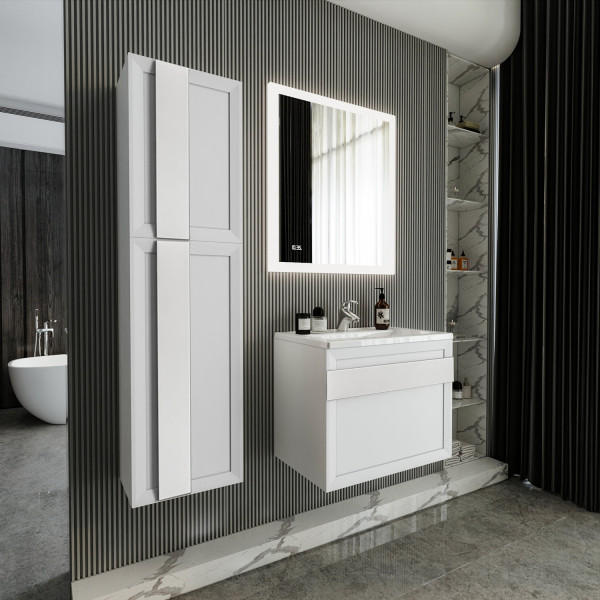 Комплект мебели для ванной Бриклаер БЕРЛИН 70BB, белый. Фото 5