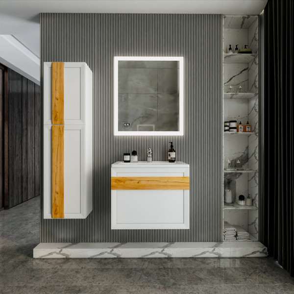 Комплект мебели для ванной Бриклаер БЕРЛИН 70BD, белый. Фото 1