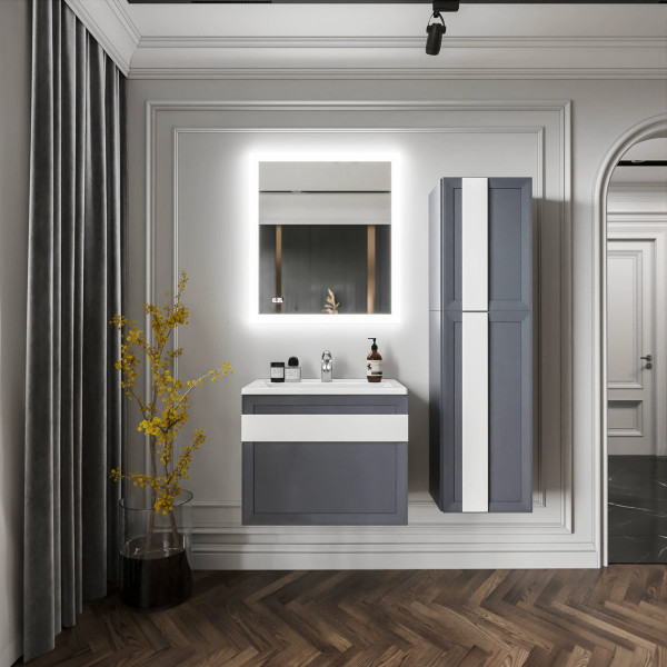 Комплект мебели для ванной Бриклаер БЕРЛИН 70SB, оникс серый. Фото 1