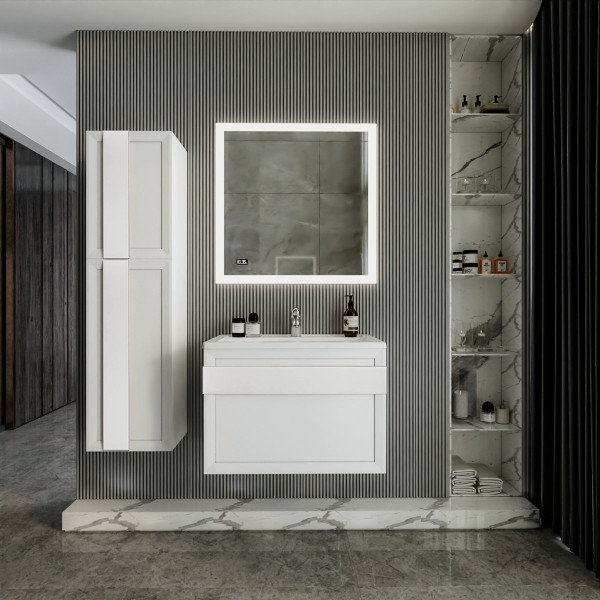 Комплект мебели для ванной Бриклаер БЕРЛИН 80BB, белый. Фото 1