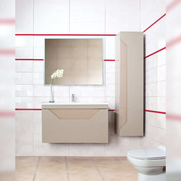 Комплект мебели для ванной Бриклаер БРАЙТОН 100B, бежевый. Фото 1