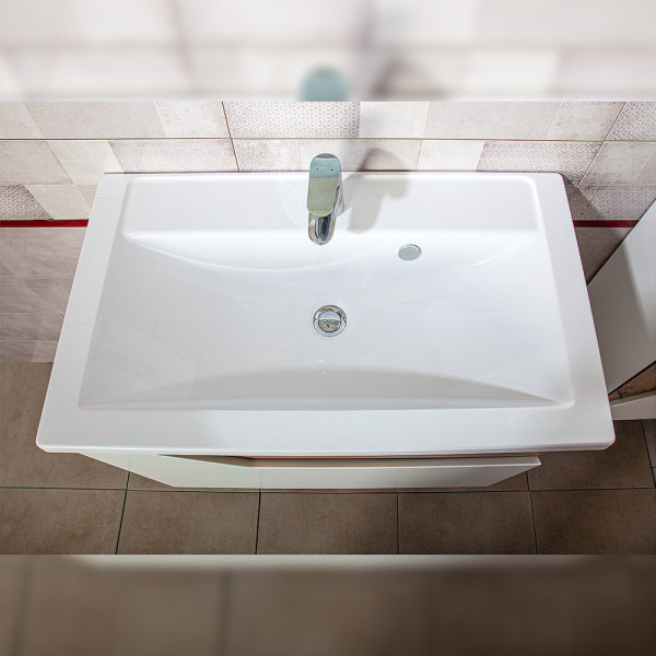 Комплект мебели для ванной Бриклаер БРАЙТОН 80, белый/дуб. Фото 5