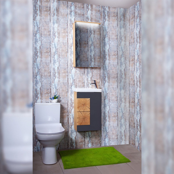 Комплект мебели для ванной Бриклаер Форест 40, дуб золотой/антрацит. Фото 1