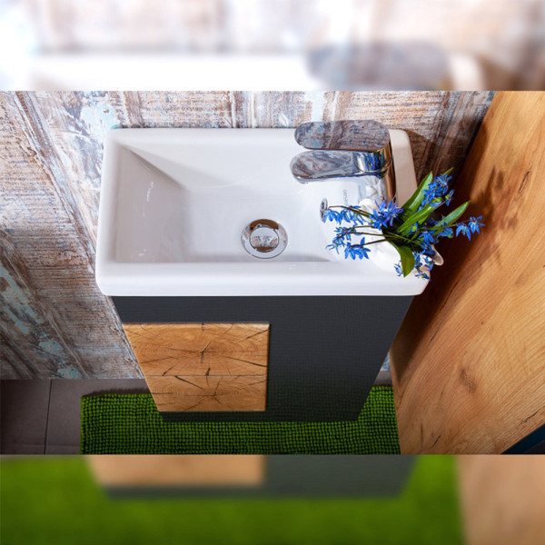 Комплект мебели для ванной Бриклаер Форест 40, дуб золотой/антрацит. Фото 4