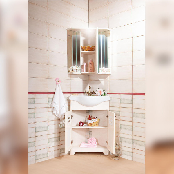 Комплект мебели для ванной Бриклаер КАНТРИ 60K, бежевый. Фото 5