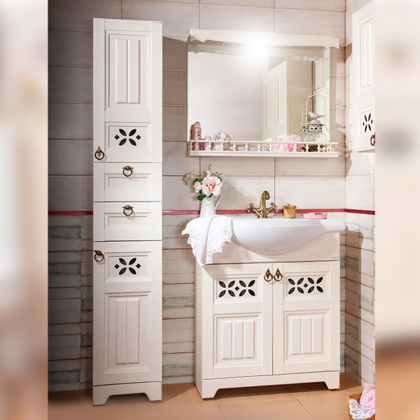 Комплект мебели для ванной Бриклаер КАНТРИ 80KP, бежевый. Фото 1