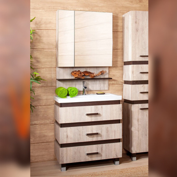 Комплект мебели для ванной Бриклаер ТЕХАС 70, кантри/венге. Фото 1