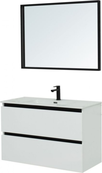 Комплект мебели для ванной De Aqua Ариетта NEW 100 белый матовый. Фото 1
