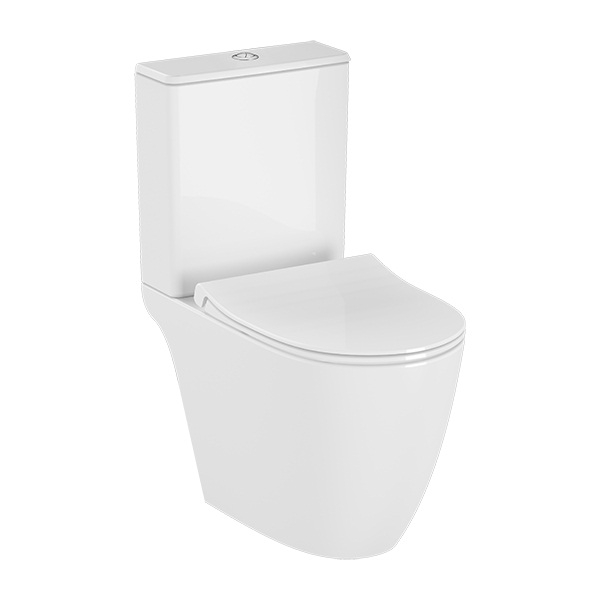 Комплект напольного унитаза Sento Rim-ex  open back, сиденье тонкое микролифт, механизм 3/6 л. Фото 1