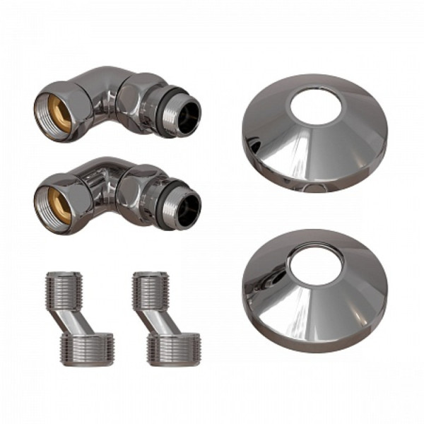 Комплект подключения для полотенцесушителя Point PN93412 3/4"х1/2" г/ш со сгоном, хром. Фото 1