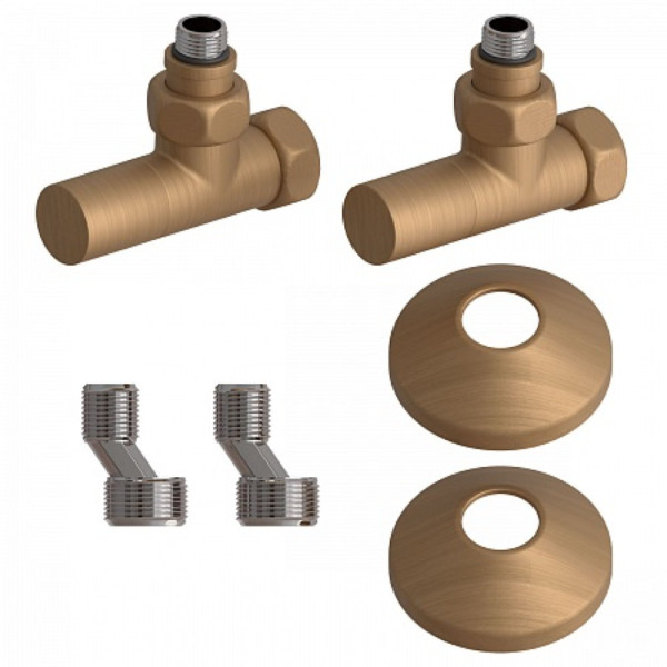 Комплект подключения LM03412RBR с круглыми вентилями, бронза. Фото 1