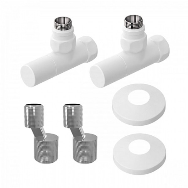Комплект подключения LM03412RW с круглыми вентилями, белый. Фото 1