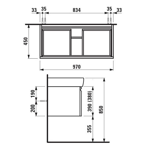 Комплект PRO A 8.1395.8.000.104.1 раковина 105х48 + PRO 4.8307.2.095.463.1 шкаф под раковину. Фото 4