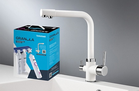 Комплект: Смеситель Granula GR-2015 арктик для кухни + Фильтр Granula ("Барьер ЭКСПЕРТ"). Фото 1