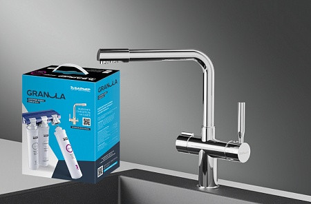 Комплект: Смеситель Granula GR-2088 хром для кухни + Фильтр Granula ("Барьер ЭКСПЕРТ"). Фото 1
