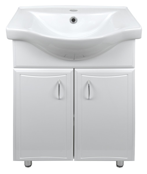 Комплект Тумба Коралл-55 (550х870х430) с раковиной Basic 55 (CS00070535). Фото 1