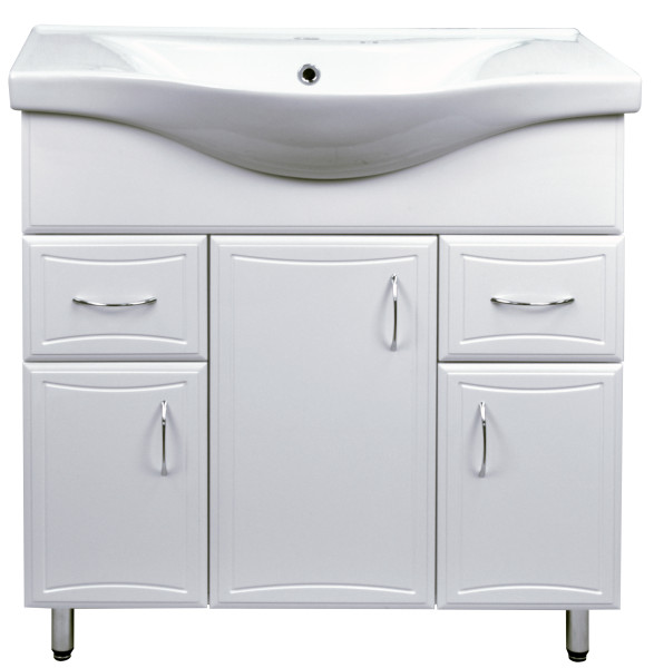 Комплект Тумба Коралл-80/2 (800х850х460) с раковиной Basic 80 (CS00070754). Фото 1